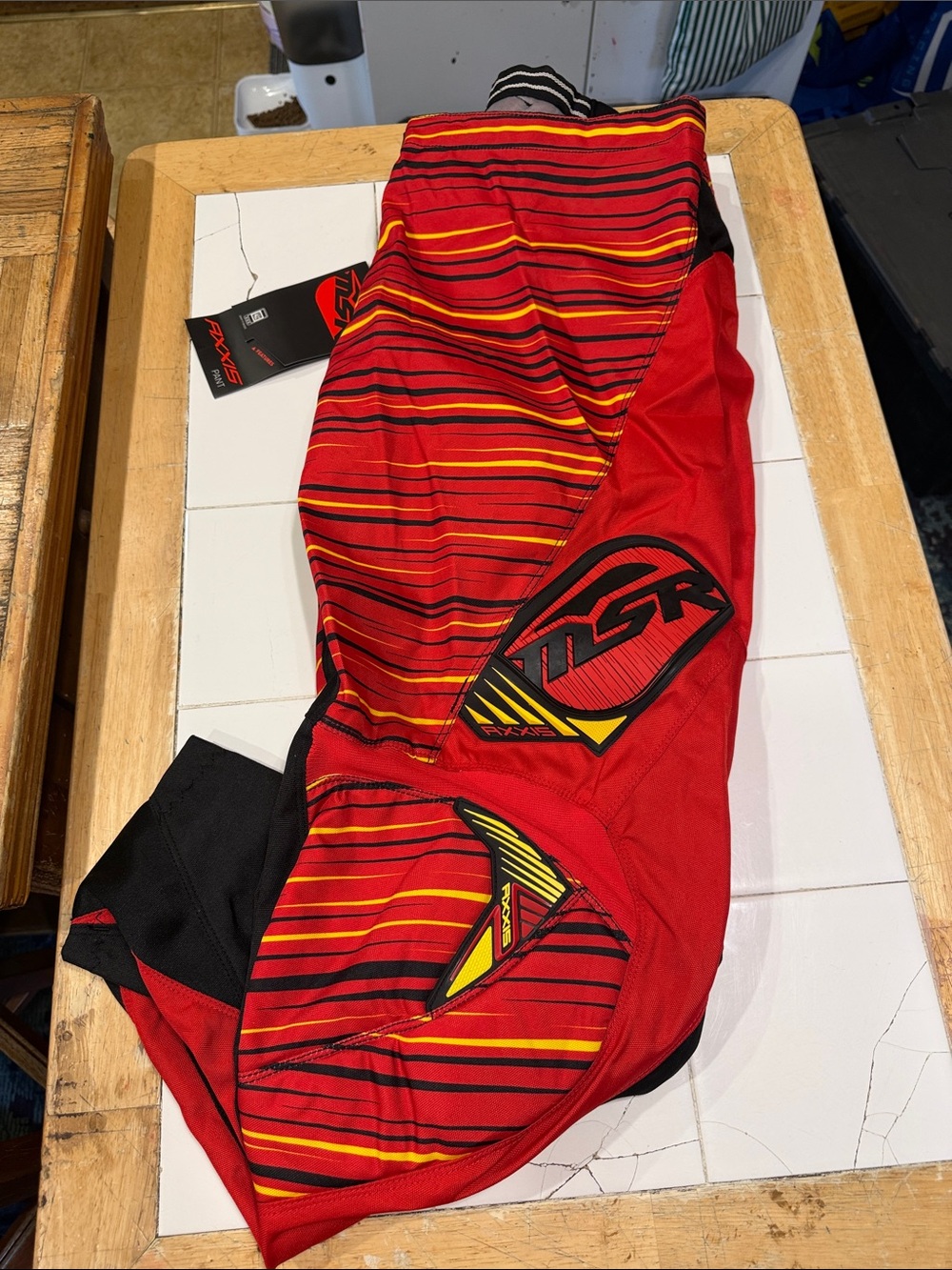 MSR Red and yellow Striped Motocross pants